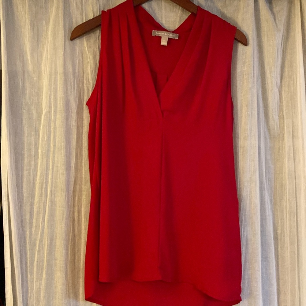 Banana Republic sheer red blouse
